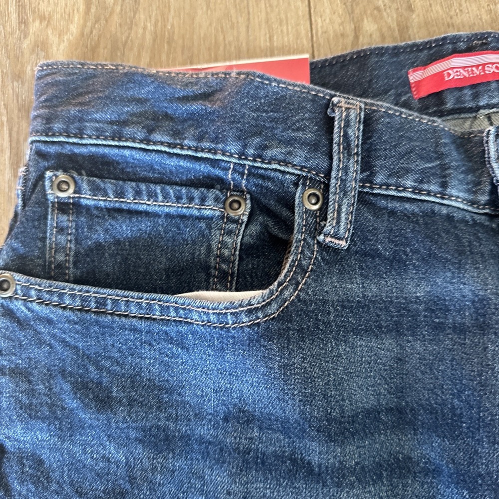 Denim Source Men's Super Stretch Tapered Leg Blue Denim Jeans 32x28‎